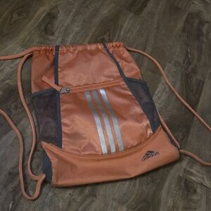 Adidas Orange and Silver Backpack Sleek Design